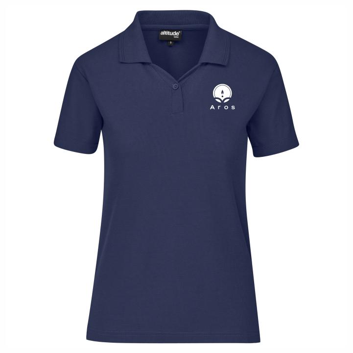 Ladies Basic Pique Golf Shirt - NAVY AROS