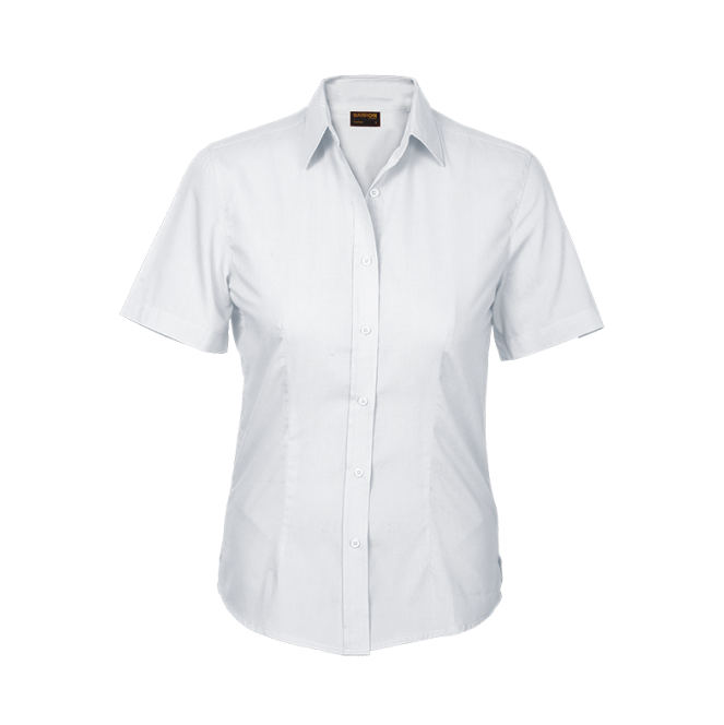 Ladies Basic Poly Cotton Blouse Short Sleeve (ll-pla)