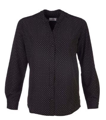K222 Ladies L/S Mandarin Milla Blouse - Polka Dot Print R 609 Incl Vat