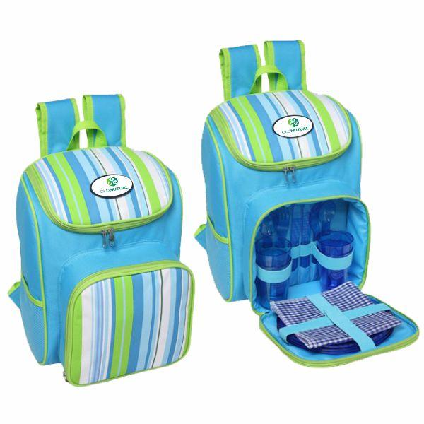 Striped Picnic Backpack With Dome