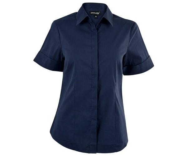 Denise Short Sleeve Blouse - Navy Only