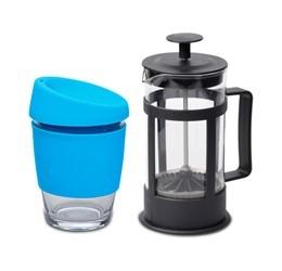 Kooshty Single Koffee Set With Black Plunger - Light Blue Only