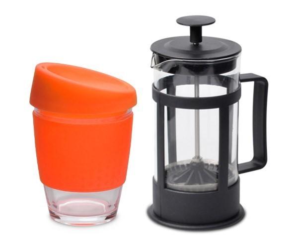 Kooshty Single Koffee Set With Black Plunger - Orange Only