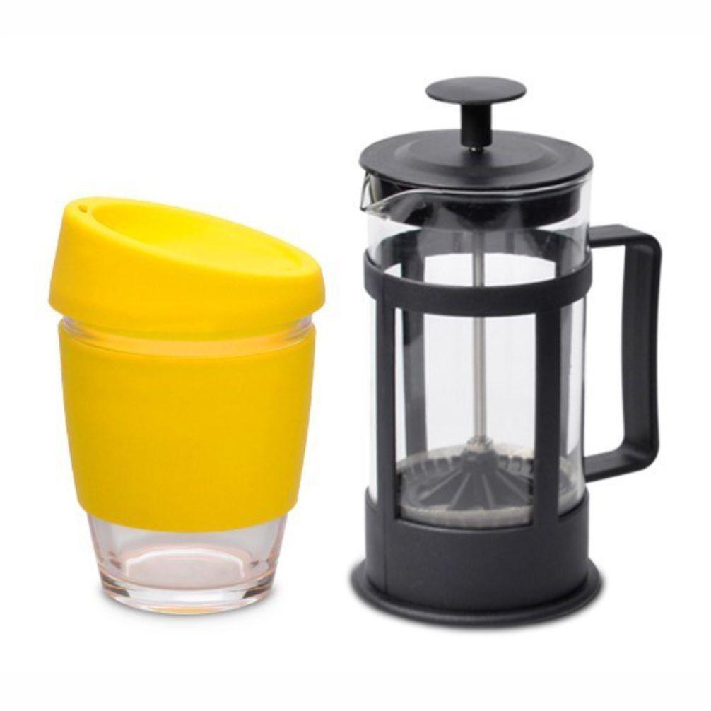 Kooshty Single Koffee Set With Black Plunger - Yellow Only