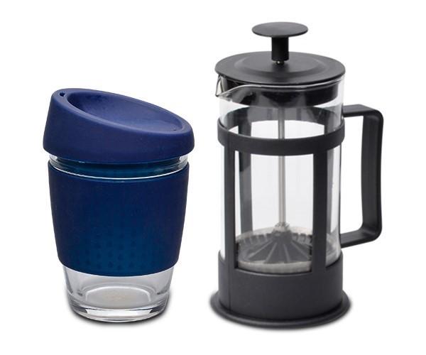 Kooshty Single Koffee Set With Black Plunger - Navy Only