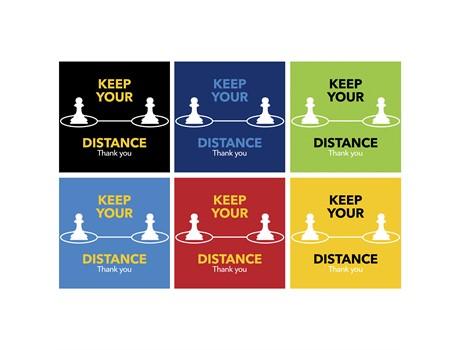Epsilon Covid-19 Square Laminated Anti-slip Floor Vinyl (set Of 8)