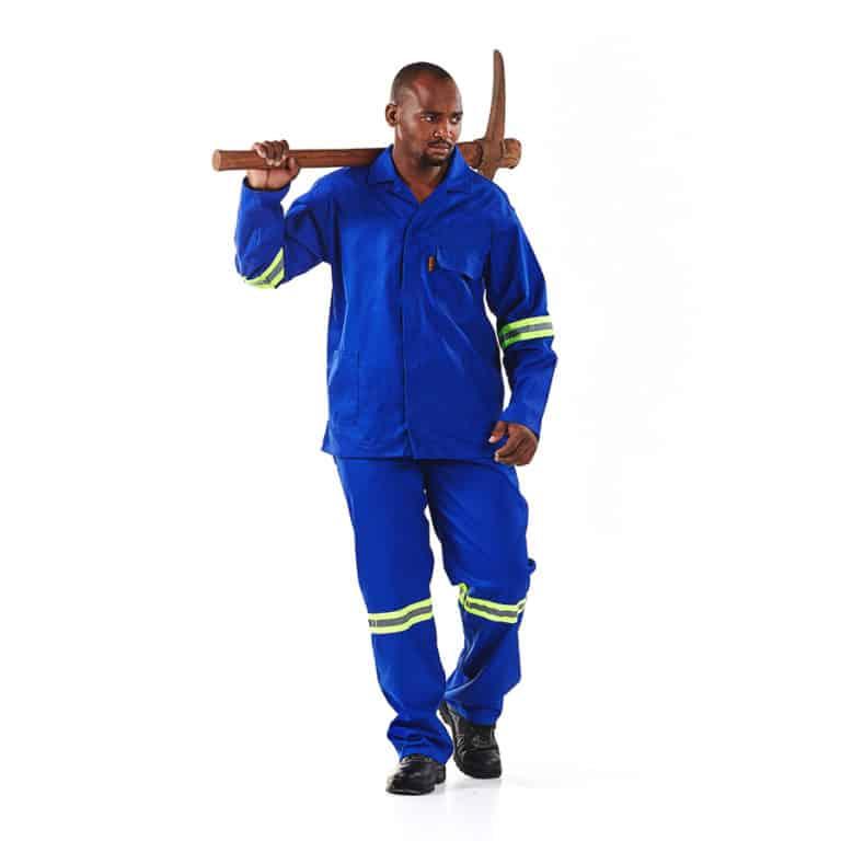 D59 100% Cotton Conti Jacket With Reflective Tape -  Royal Blue Size 56