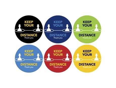 Epsilon Covid-19 Round Laminated Anti-slip Floor Vinyl (set Of 8)