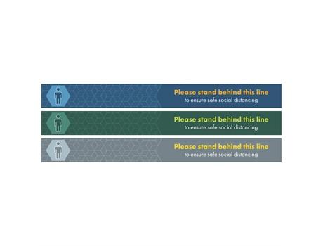 Luhman Covid-19 Strip Laminated Anti-slip Floor Vinyl (set Of 12)