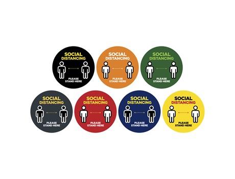 Jupiter Covid-19 Round Laminated Anti-slip Floor Vinyl (set Of 8)