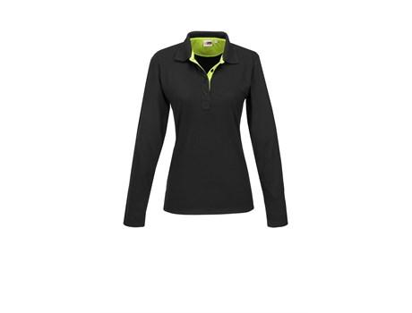 Ladies Long Sleeve Solo Golf Shirt - Lime Only
