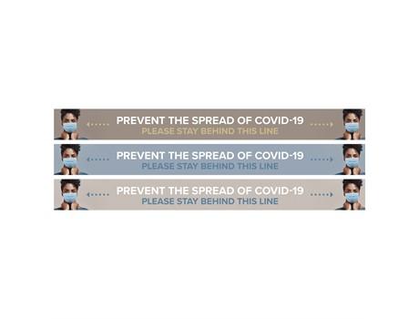 Sirius Covid-19 Strip Laminated Anti-slip Floor Vinyl (set Of 12)