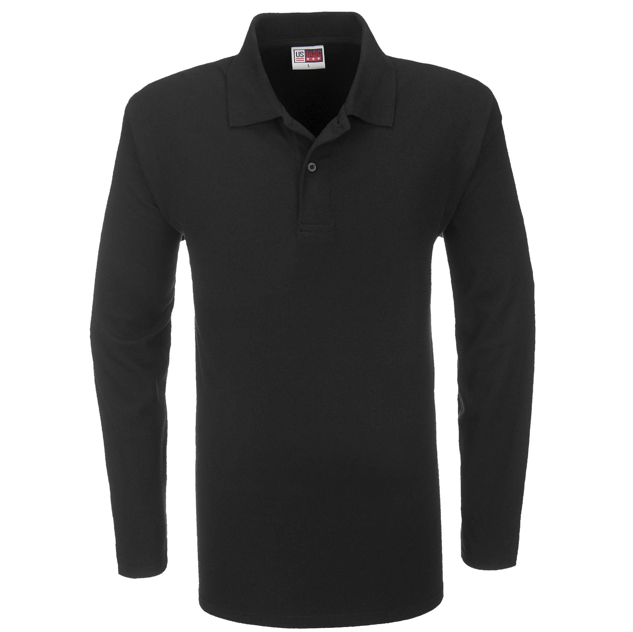 Mens Long Sleeve Boston Golf Shirt - Black Only
