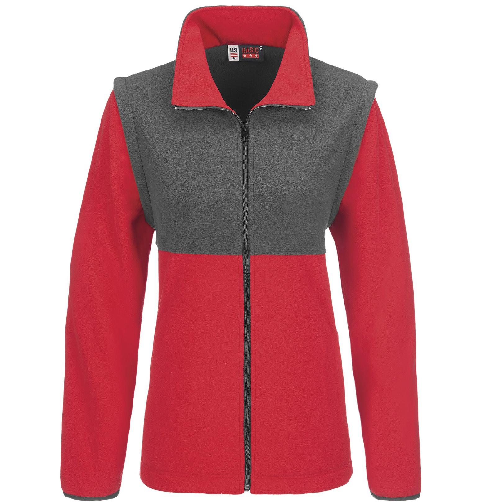 Ladies Benneton Zip-off Micro Fleece Jacket - Red Only