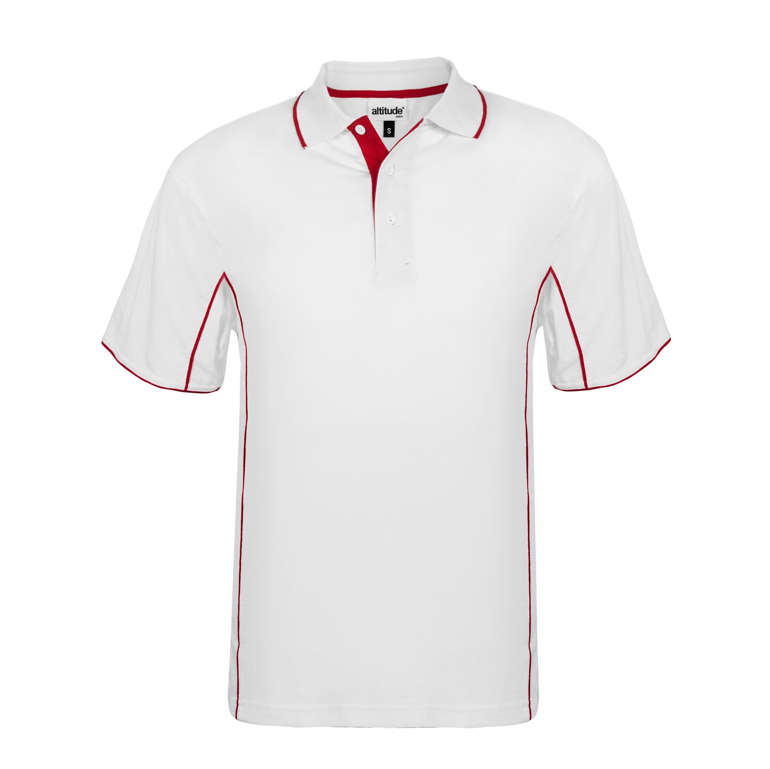 Mens Denver Golf Shirt - White And Red Only