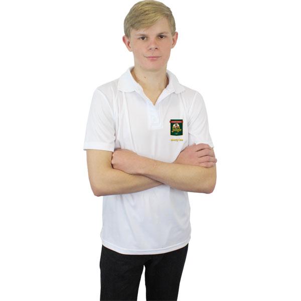 Valencia Unisex White Golf Shirt With Ful Col  L