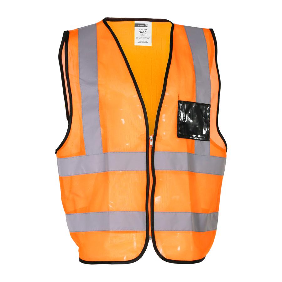 Orange Reflective Vest , Zip, Id Pouch 2x Large