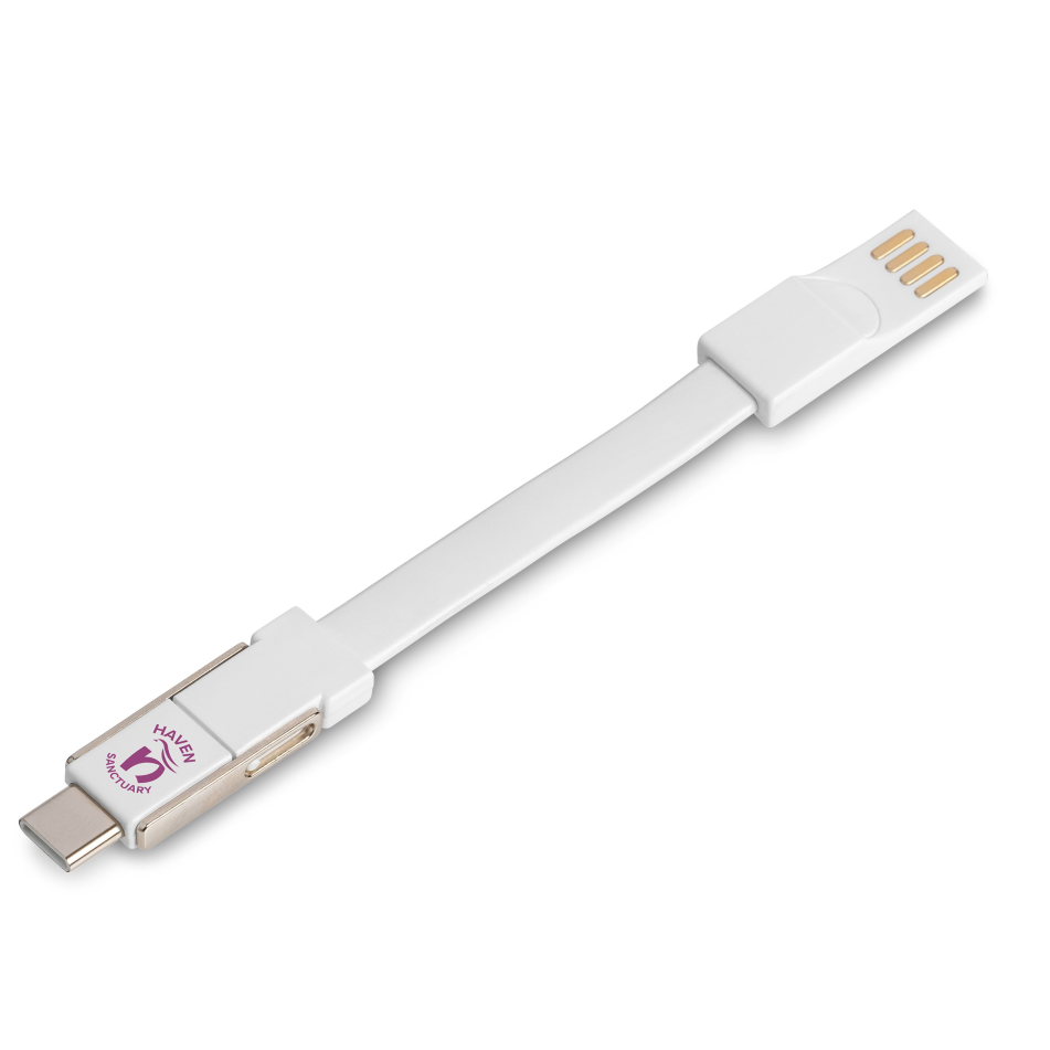 Ternate 3-in-1 Connector Cable Keyholder - White - Solid White Only