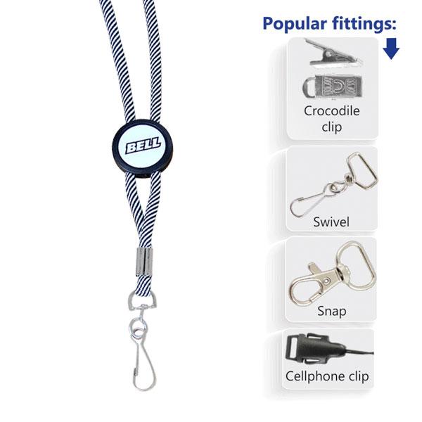 Striped Cord Lanyard + Swivel - 6