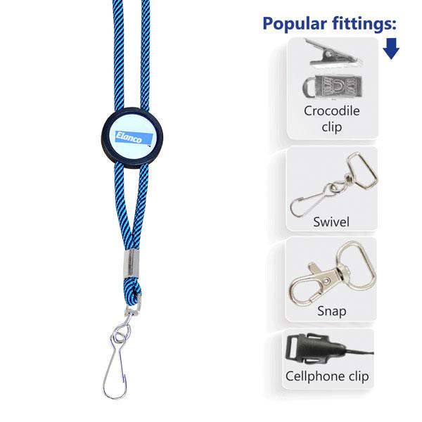 Striped Cord Lanyard + Swivel - 2