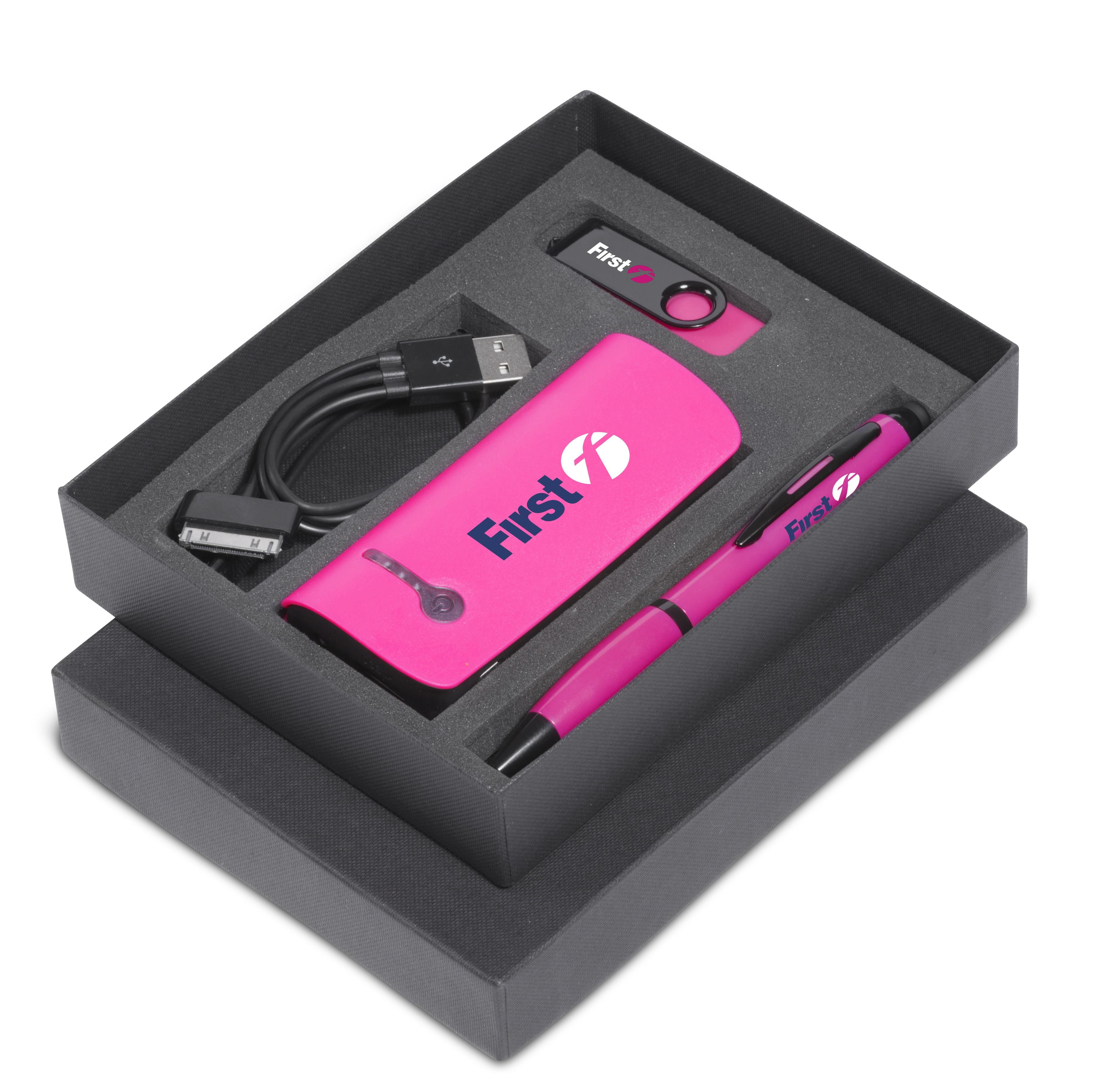 Optimus Power Bank Gift Set (incl Connector And Usb) - Pink