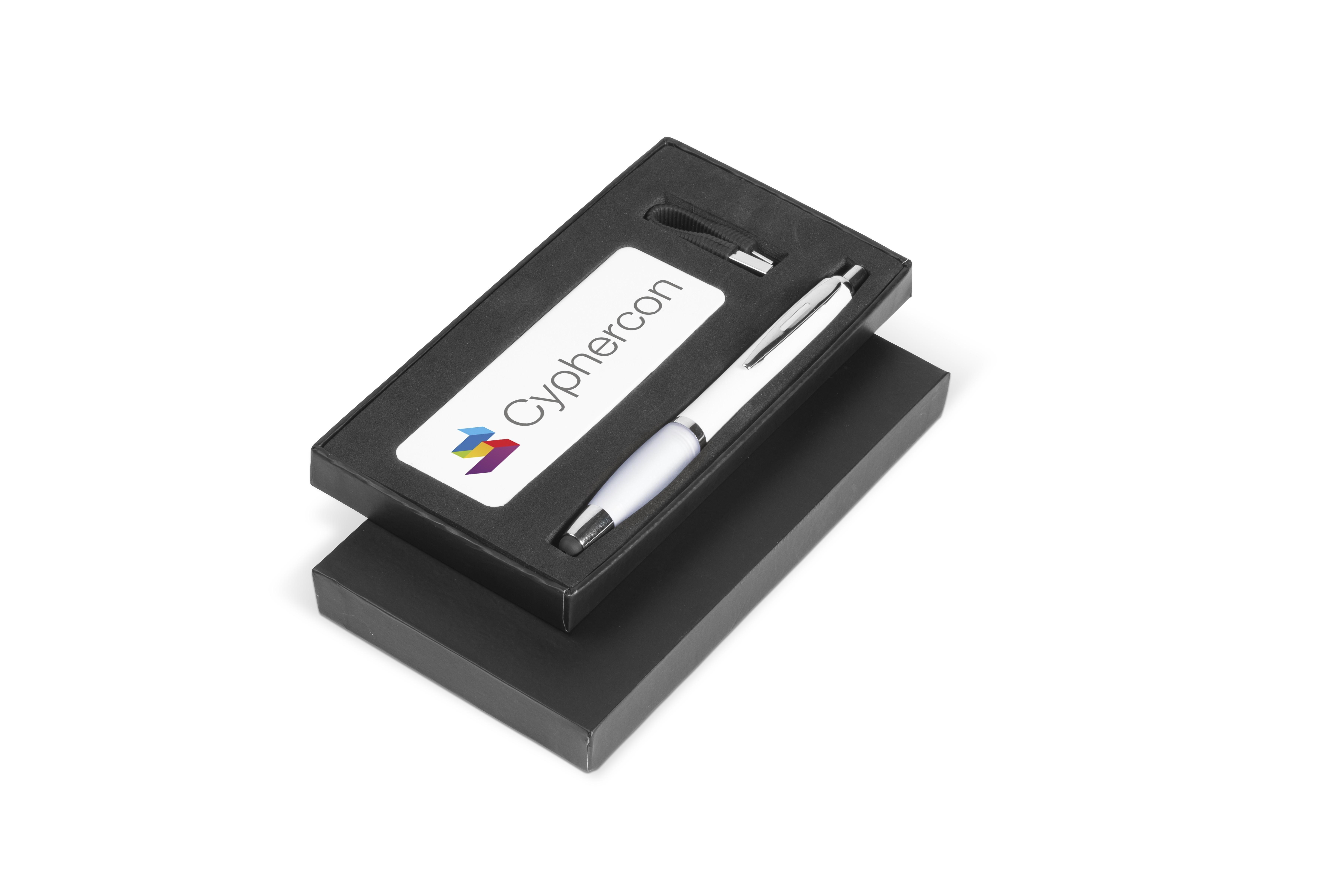 Nano Power Bank Gift Set (incl Pen) - Transparent