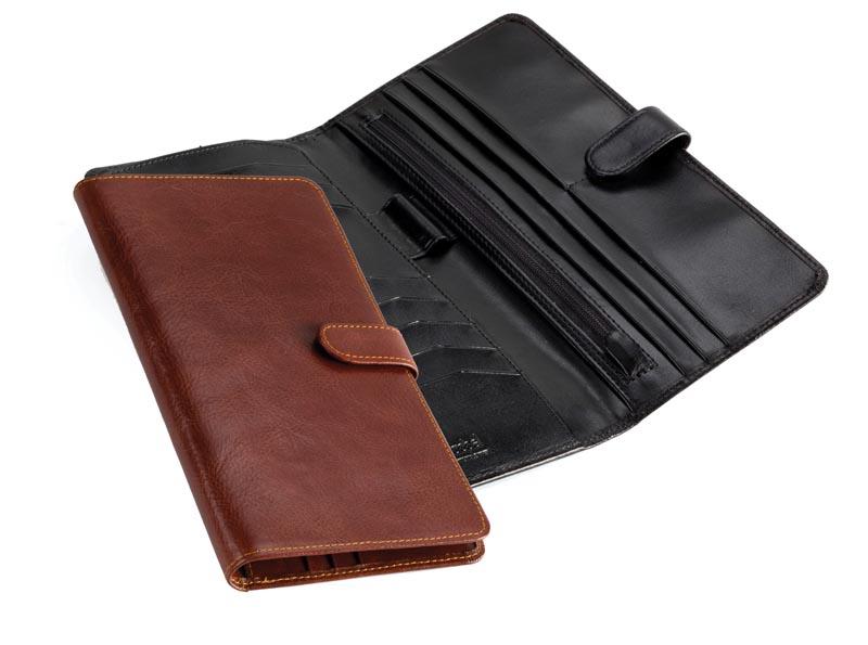 Leather Travel Wallet - Black