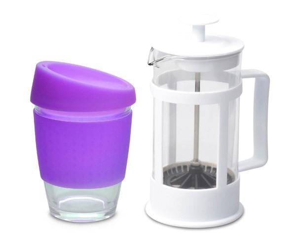 Kooshty Single Koffee Set With White Plunger - Purple Only