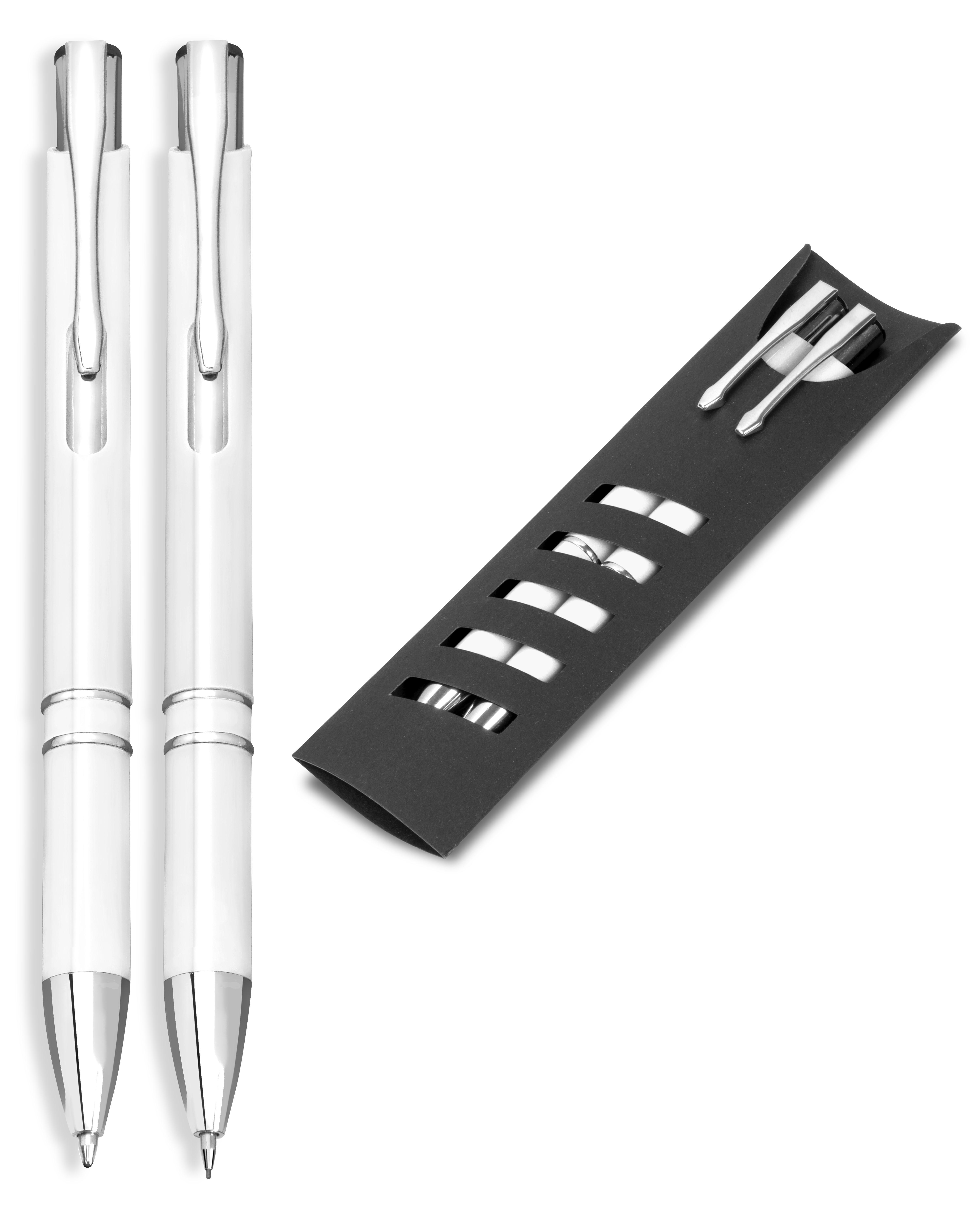 Elektra Ball Pen & Clutch Pencil Set - Solid White Only
