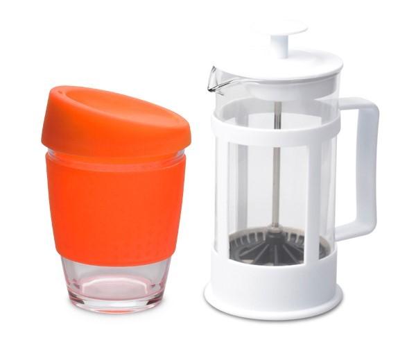Kooshty Single Koffee Set With White Plunger - Orange Only