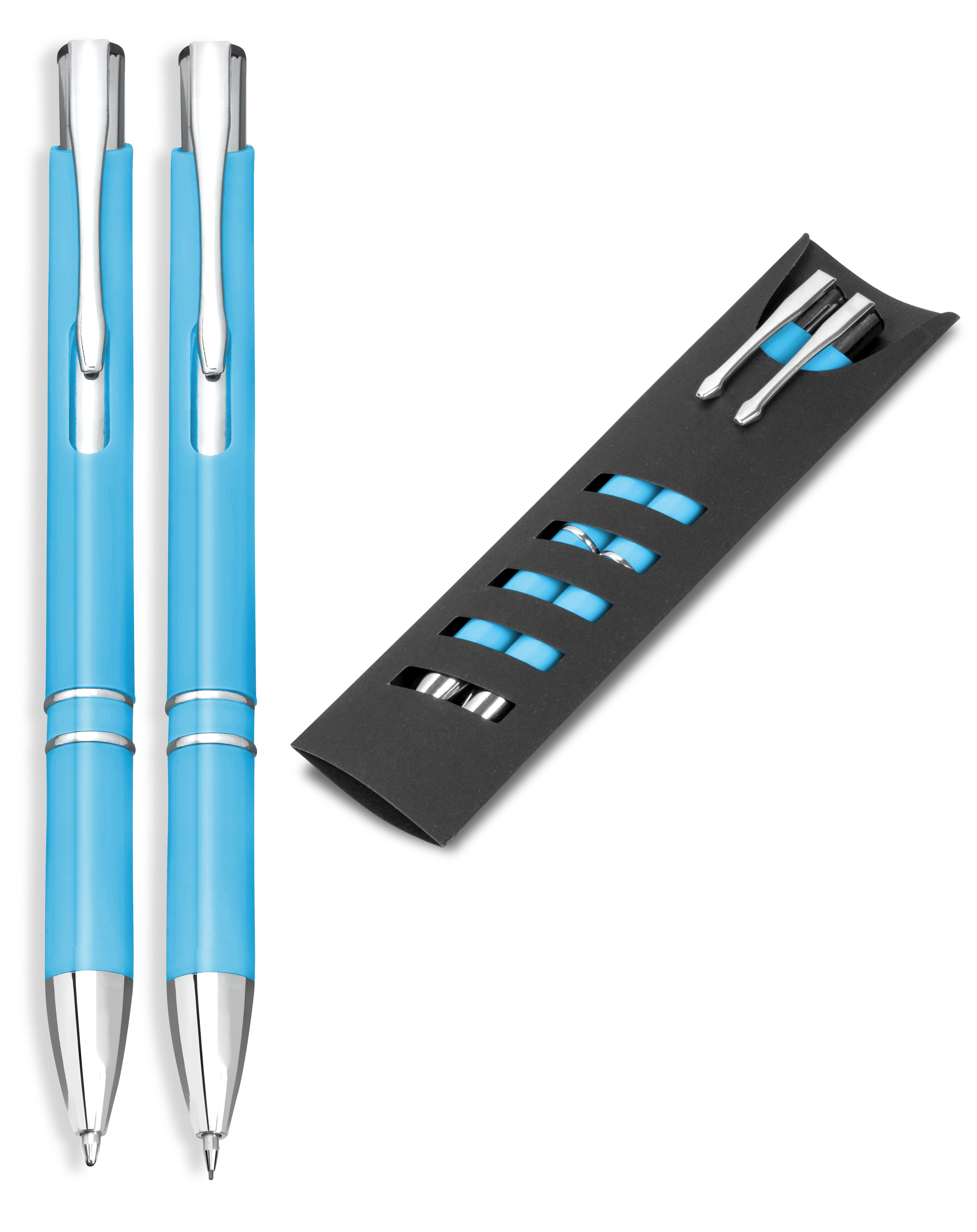 Elektra Ball Pen & Clutch Pencil Set - Cyan Only