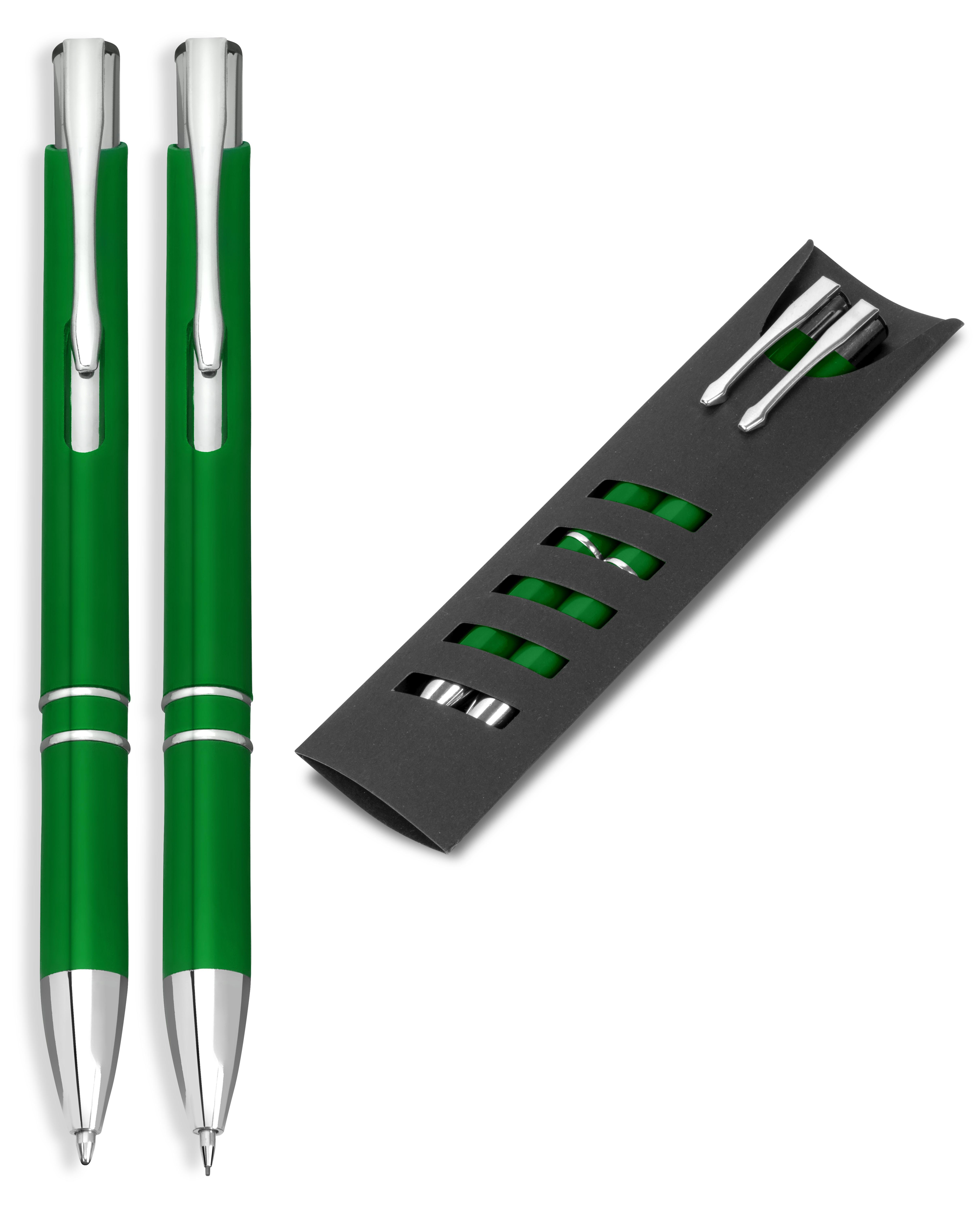 Elektra Ball Pen & Clutch Pencil Set - Green Only