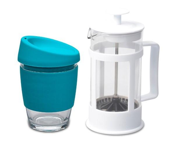 Kooshty Single Koffee Set With White Plunger - Turquoise Only