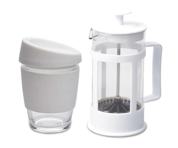 Kooshty Single Koffee Set With White Plunger - Solid White Only