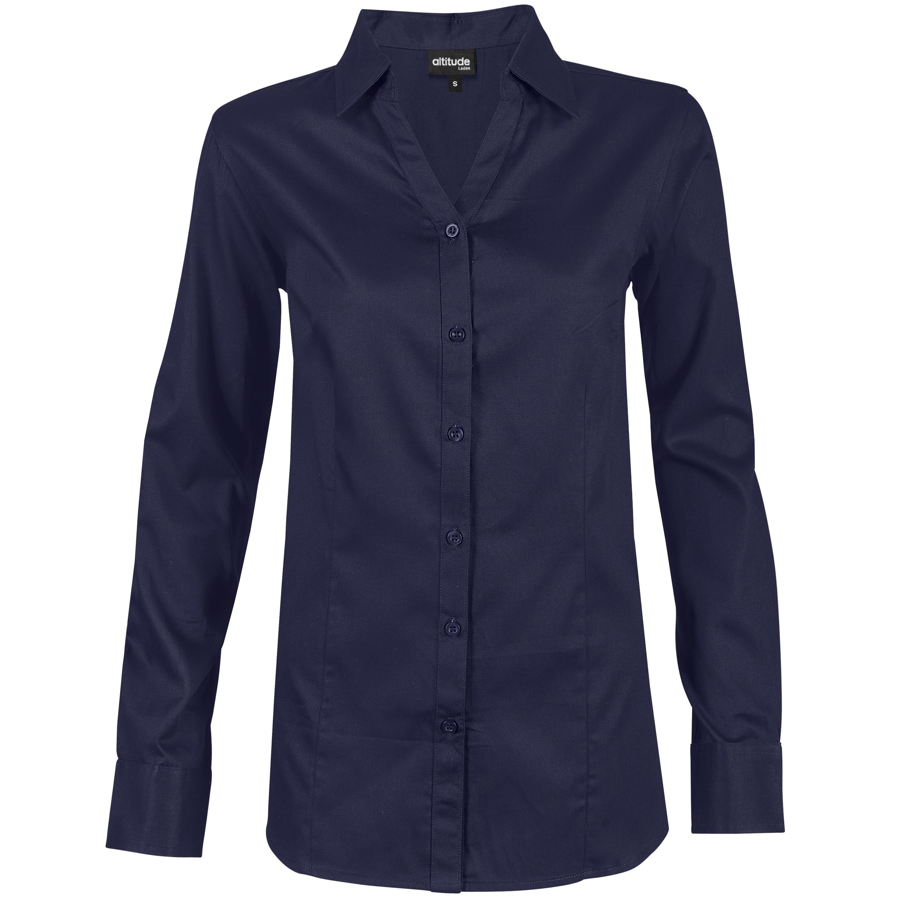 Ladies Long Sleeve Seattle Twill Shirt - Navy Only