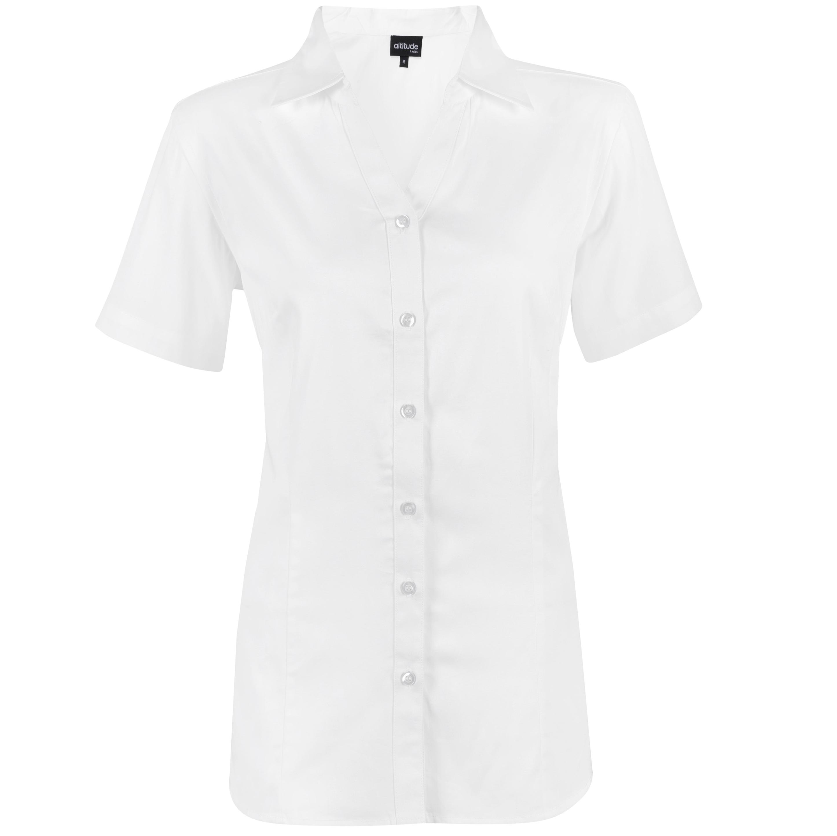 Ladies Short Sleeve Seattle Twill Shirt -white Only
