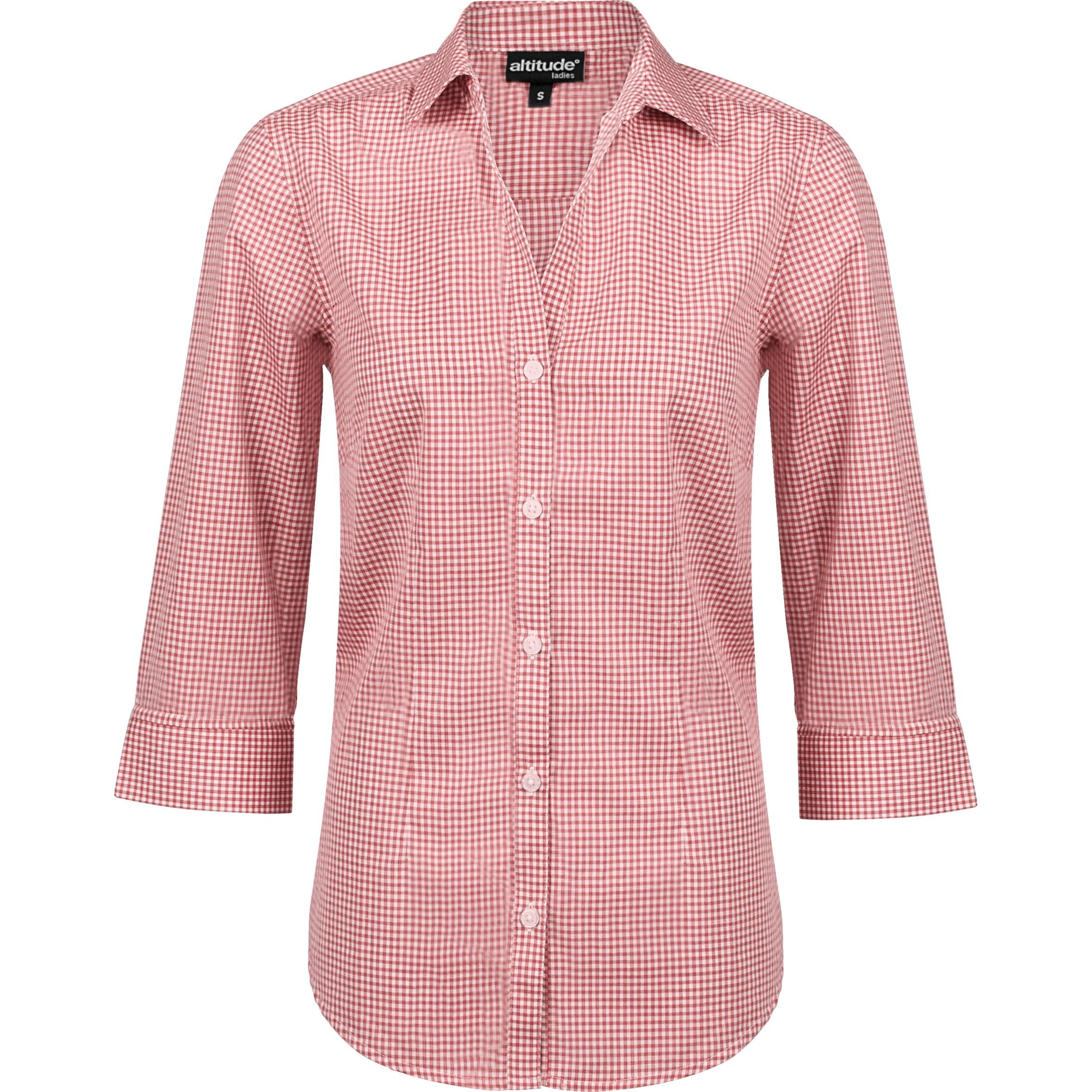 Ladies ¾ Sleeve Edinburgh Shirt - Red Only