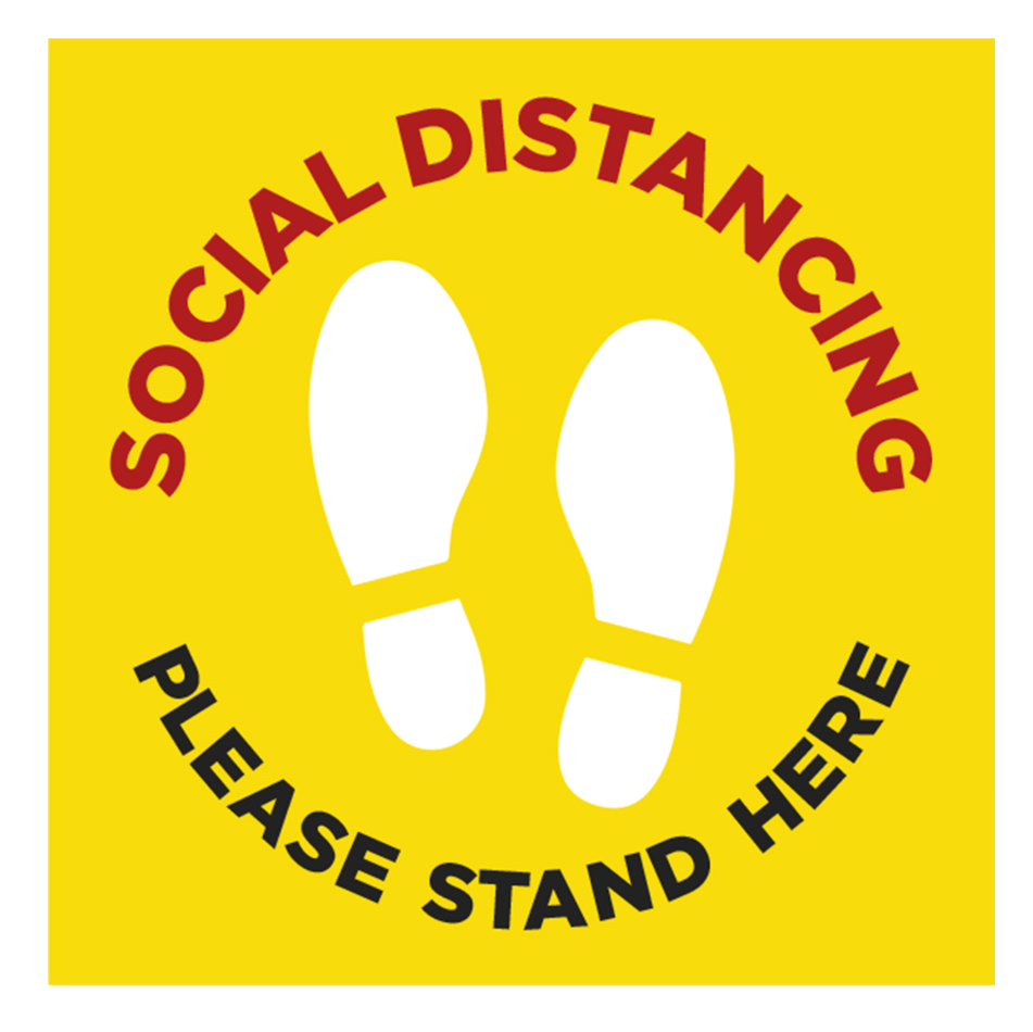 OFFICE SIGNAGE | Jupiter Covid-19 Square Laminated Floor Vinyl Feet (set Of 3) - 2
