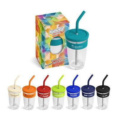 Kooshty Slurp Glass Kup & Stainless Steel Straw - 480ml