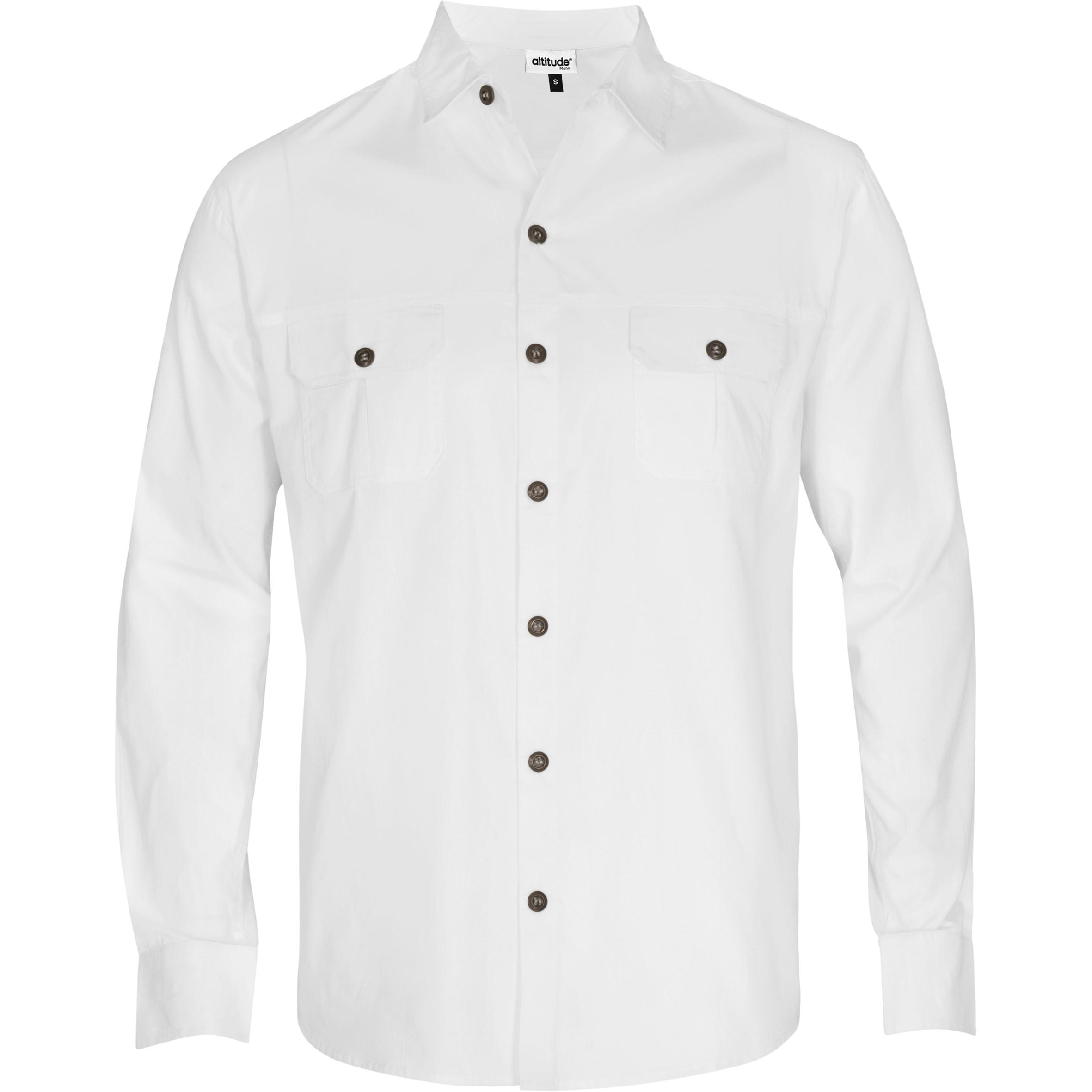 Mens Long Sleeve Oryx Bush Shirt -white Only