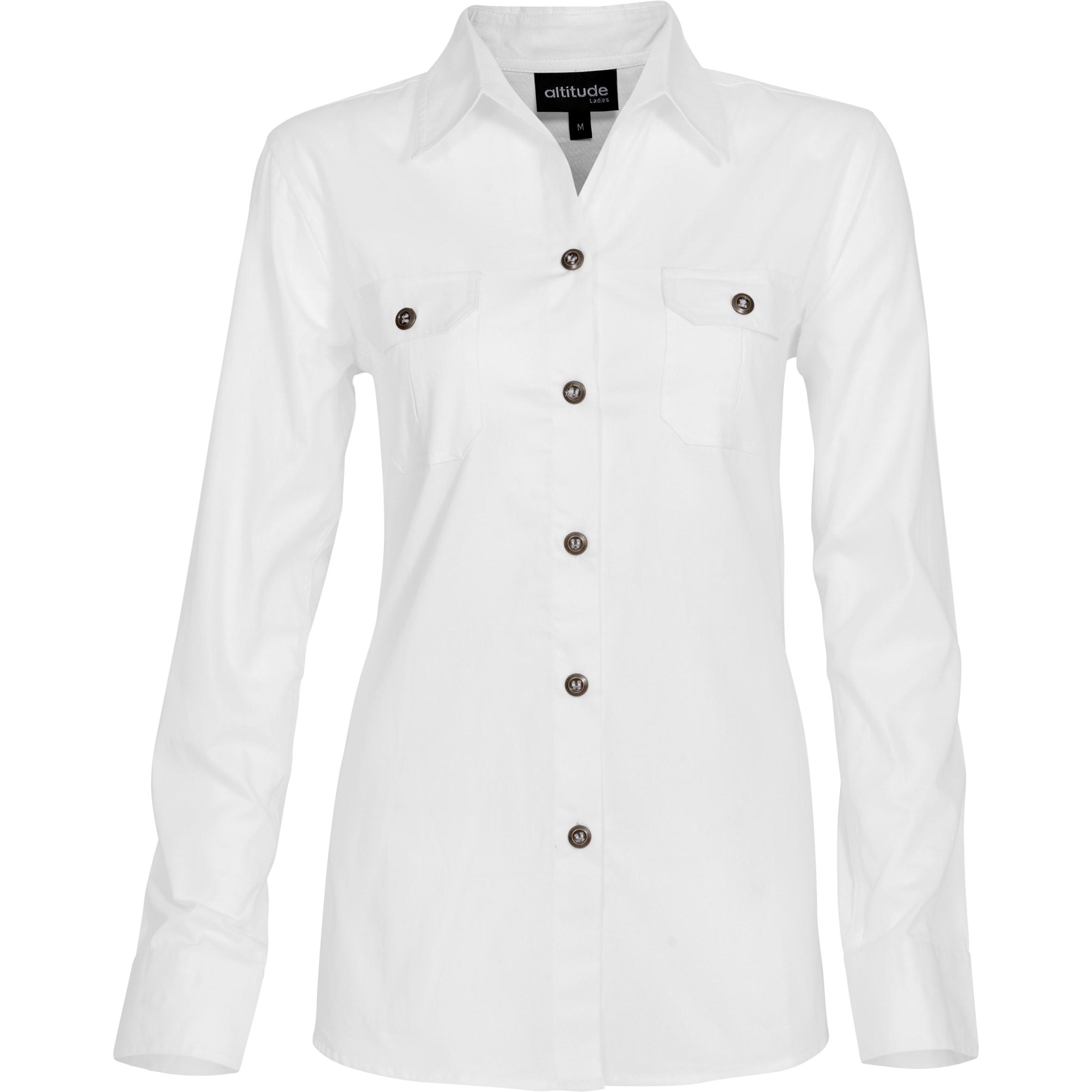 Ladies Long Sleeve Oryx Bush Shirt -white Only