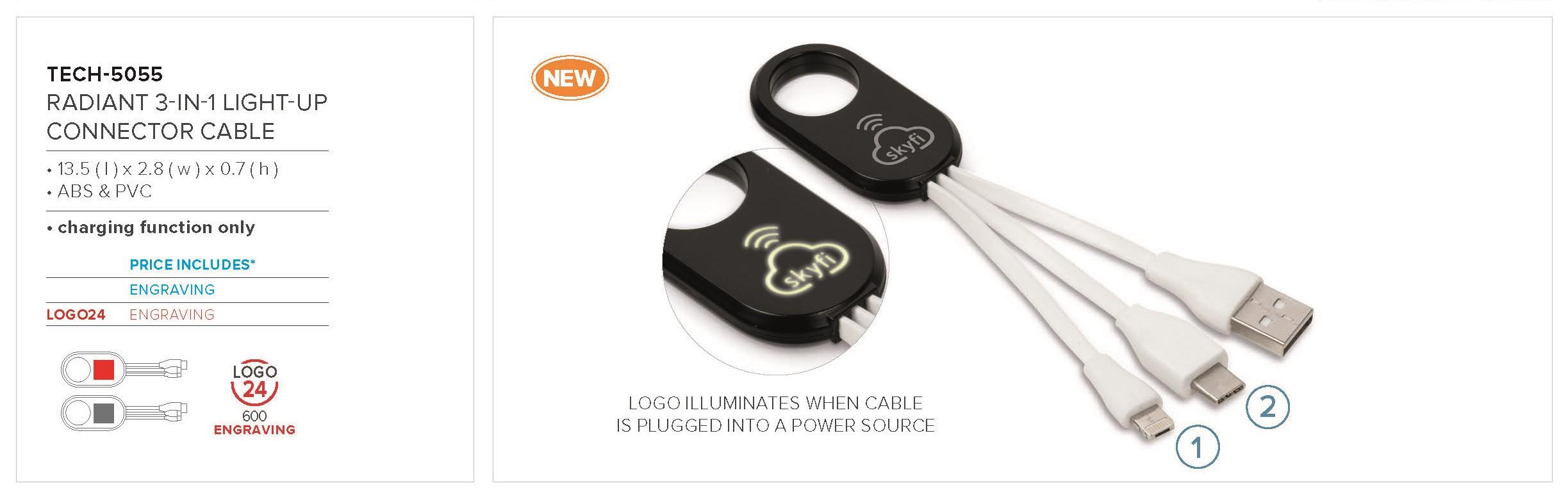 Radiant 3-in-1 Light-up Connector Cable