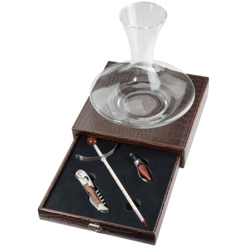 Wine Set With Carafe In Croco Box