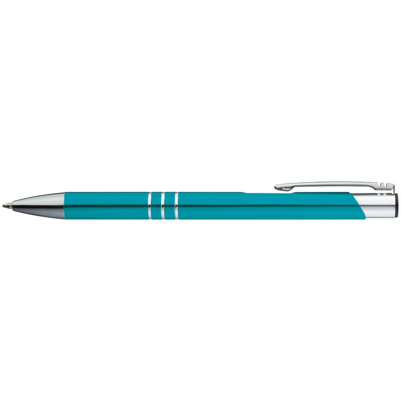 Aluminium Ball Pen With Silver Ring Detail.