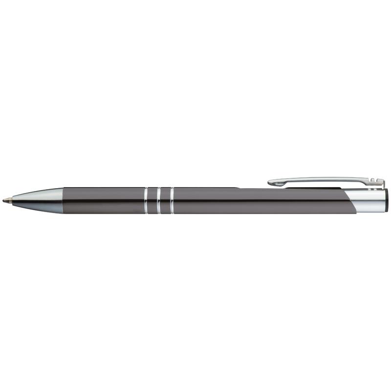 Aluminium Ball Pen With Silver Ring Detail.