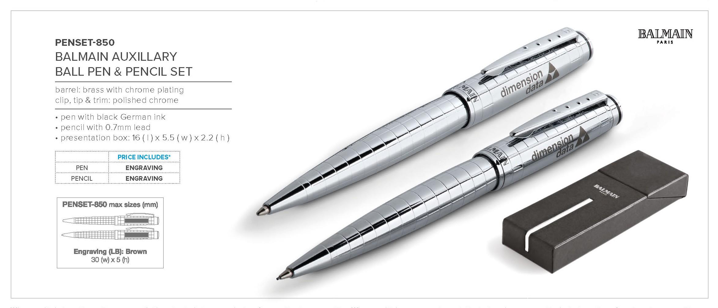 Balmain Auxillary Ball Pen & Pencil Set
