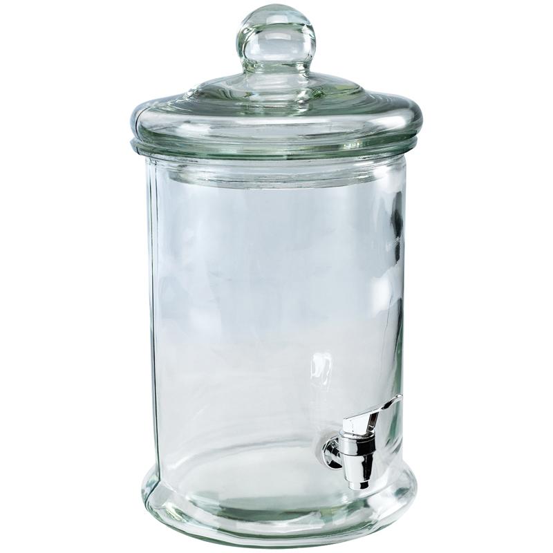 4,5lt Glass Dispenser With A Glass Lid And A Tap.