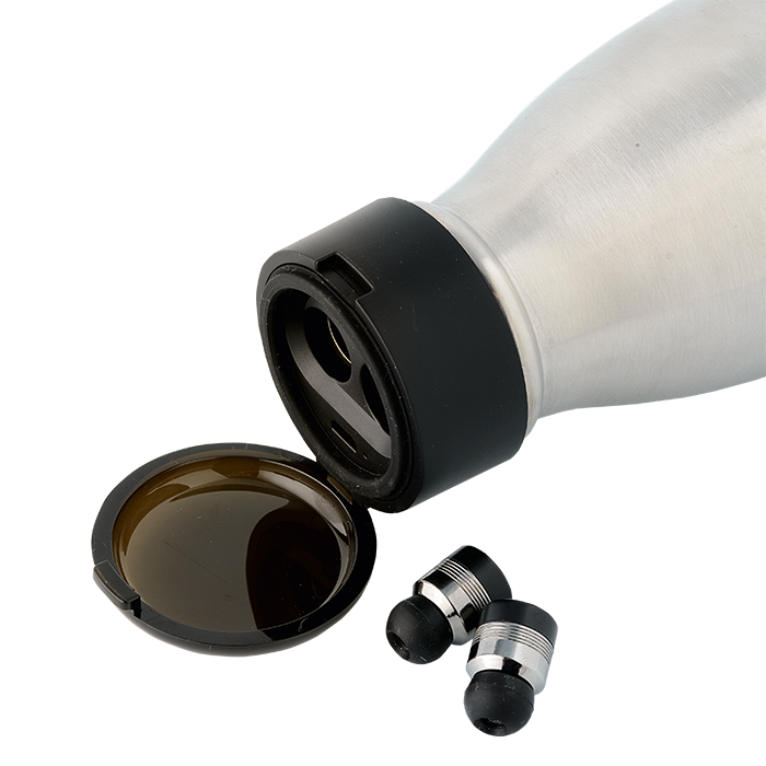 Bw0107 - 2 In 1 Water Bottle With Bluetooth Earphones