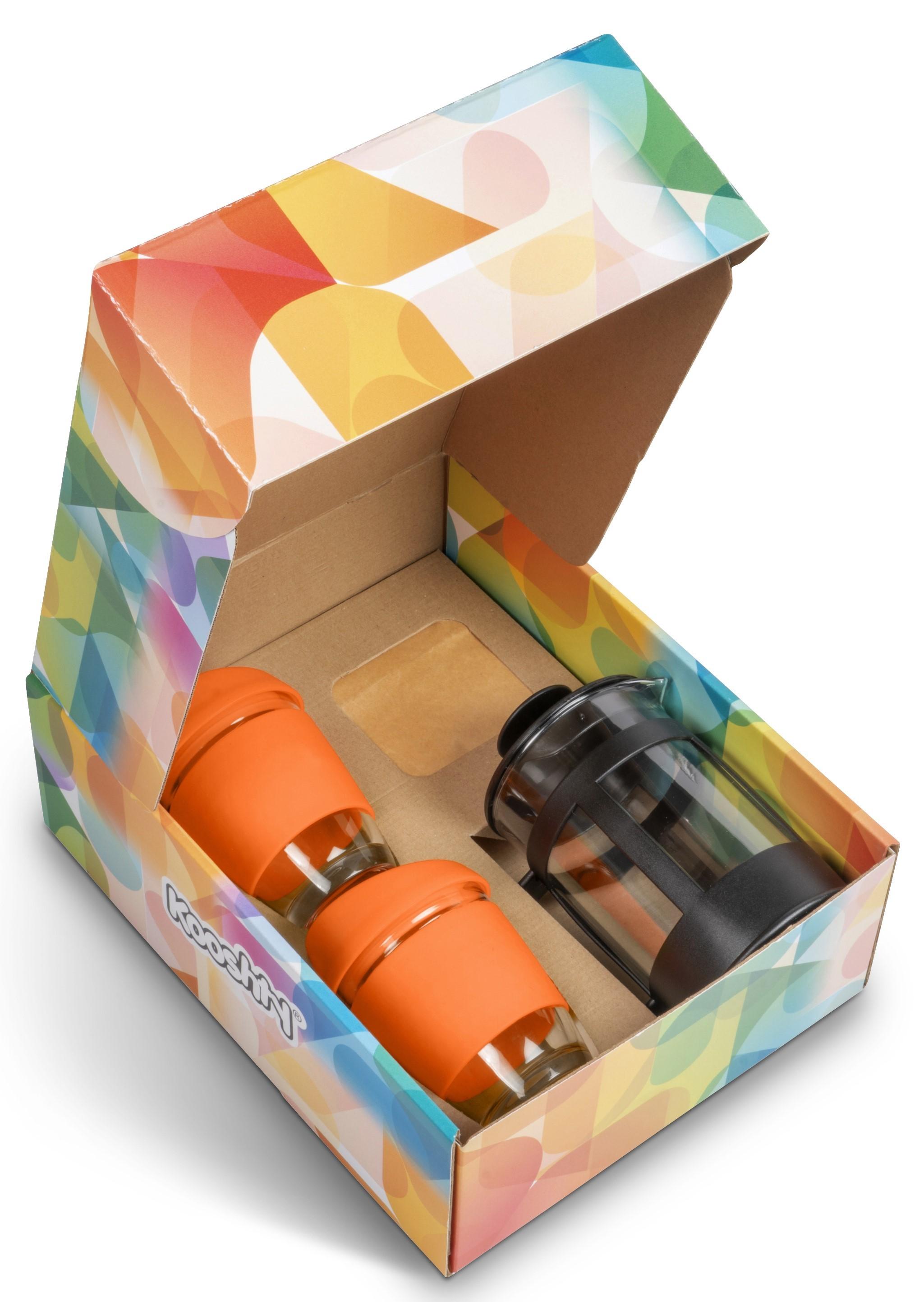 Kooshty Deluxe Koffee Set With Black Plunger - Orange Only