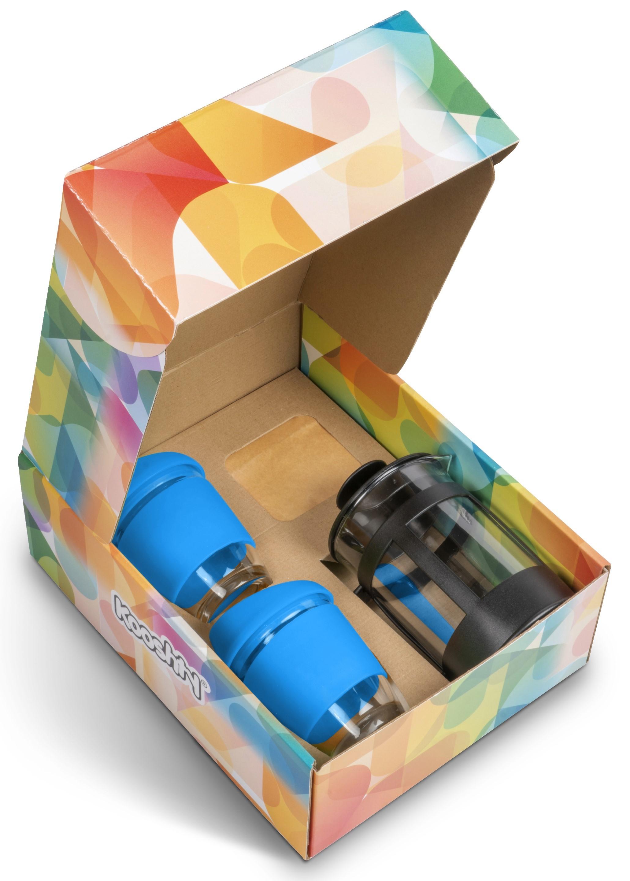 Kooshty Deluxe Koffee Set With Black Plunger - Cyan Only